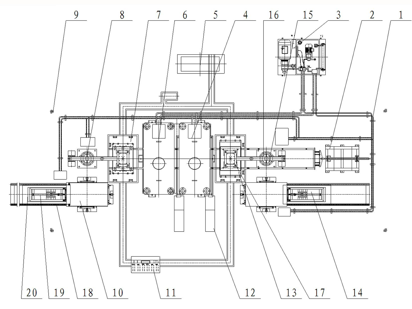 Automatic punching and discharging machine for large-area zinc electrolyzing cathode plate