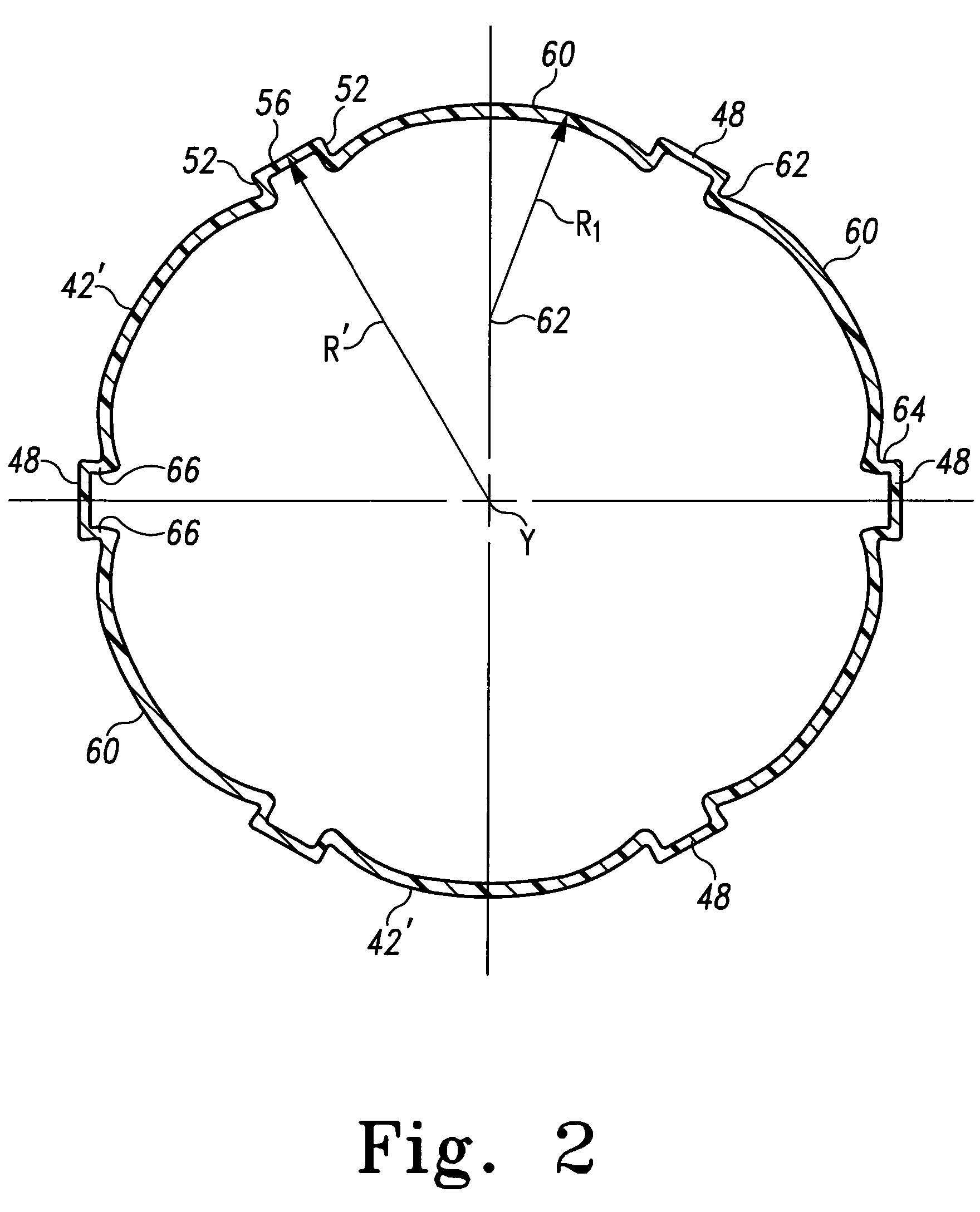 Plastic container with horizontally oriented panels