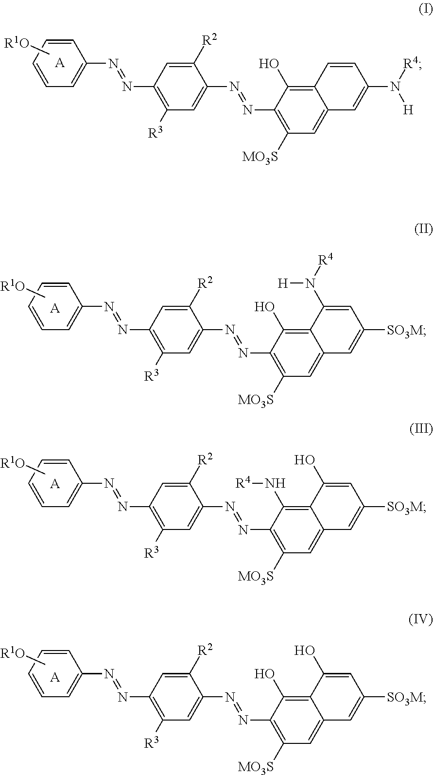 Bis-Azo Colorants For Use As Bluing Agents