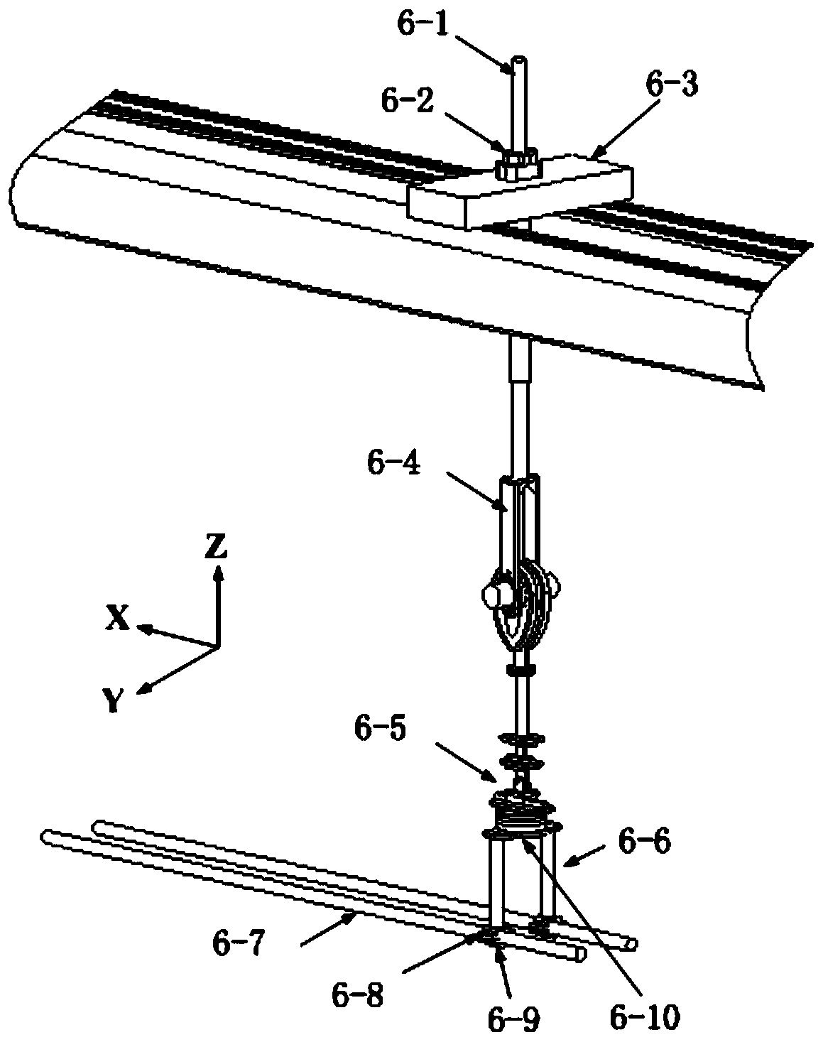 Aerodynamic lift resistance test device with controllable and adjustable pitch angle of airplane model