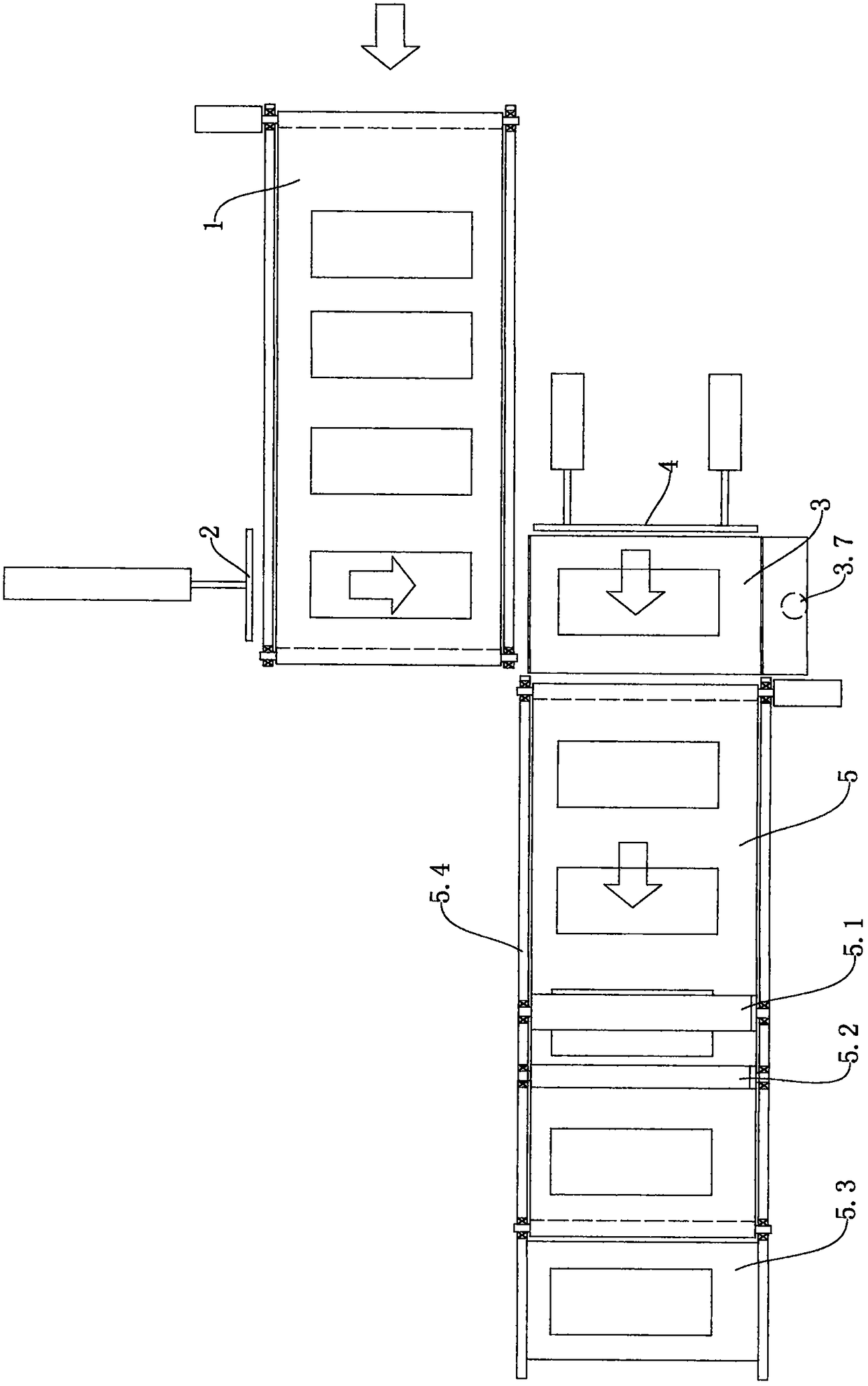 Palletizer for feed production line and production method thereof