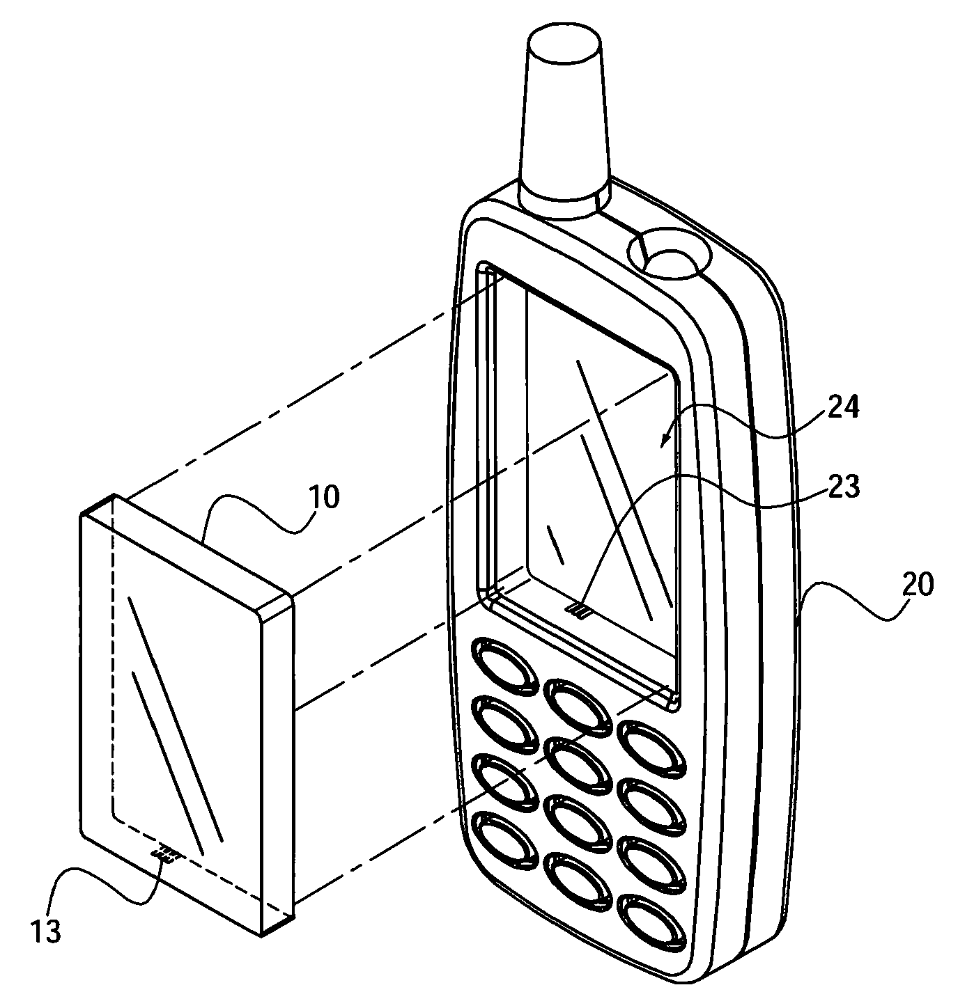 Handheld apparatus and method of examining and driving a detachable screen of a handheld apparatus