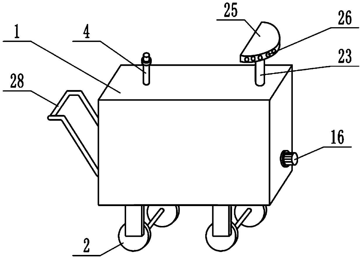 Pesticide spraying vehicle with large spraying range