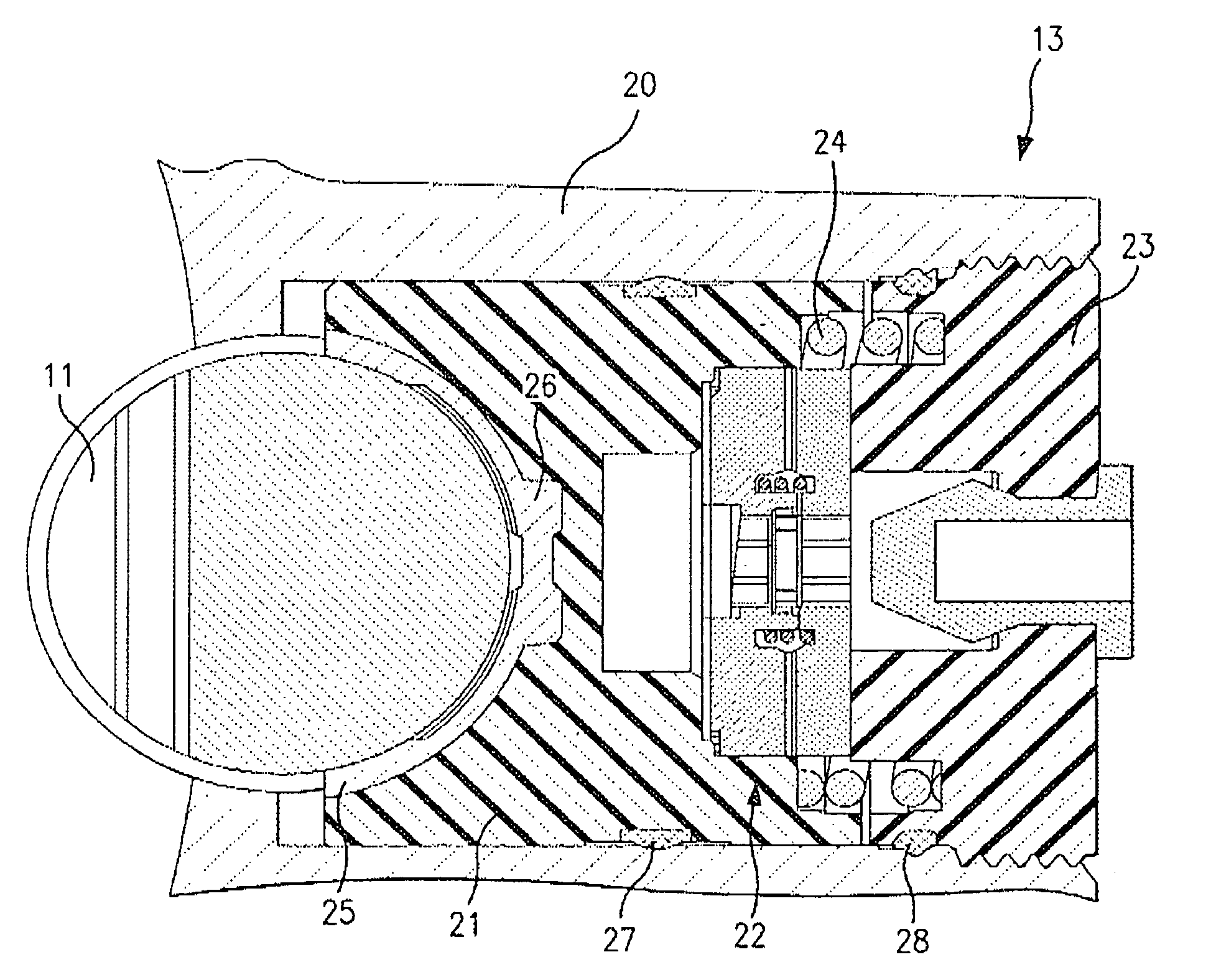 Device for pressing on a rack