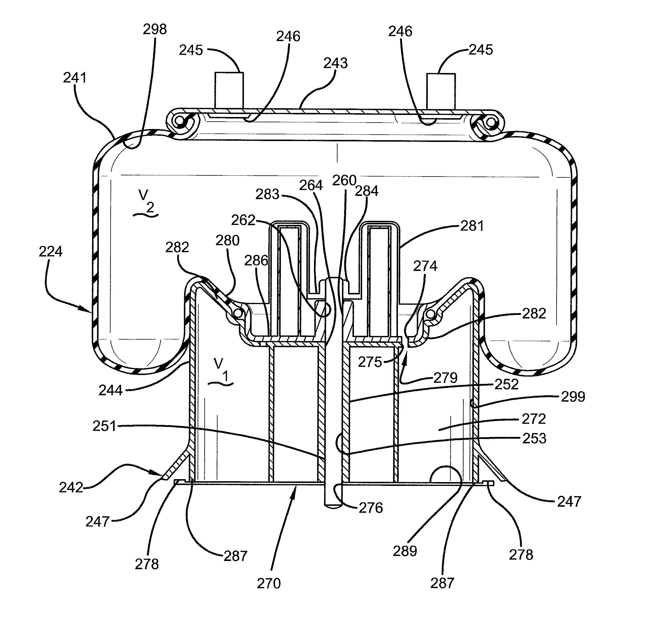 Air spring with damping characteristics for heavy-duty vehicles