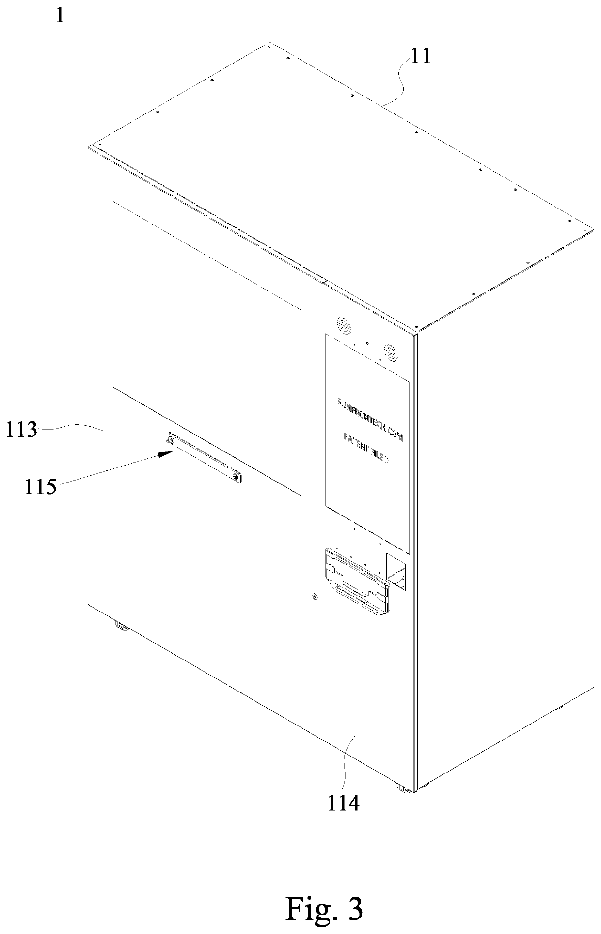 Automatic vending machine for boxed frozen and hot food