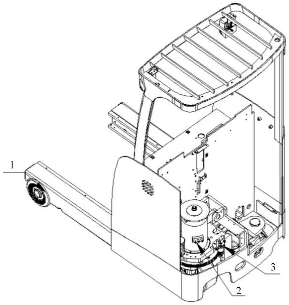 Anti-skid control method and control system for rear-drive forklift