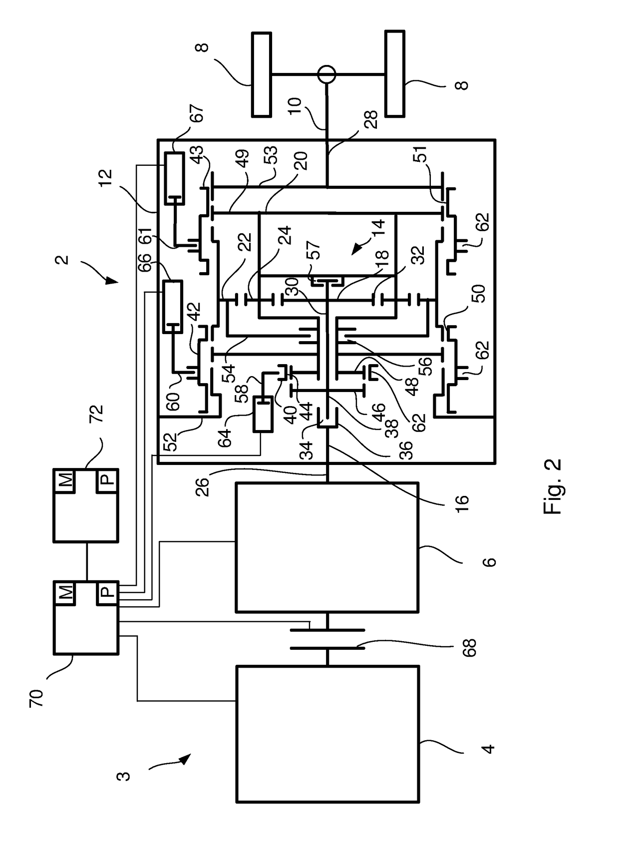 Gearbox for a vehicle and vehicle, comprising such a gearbox