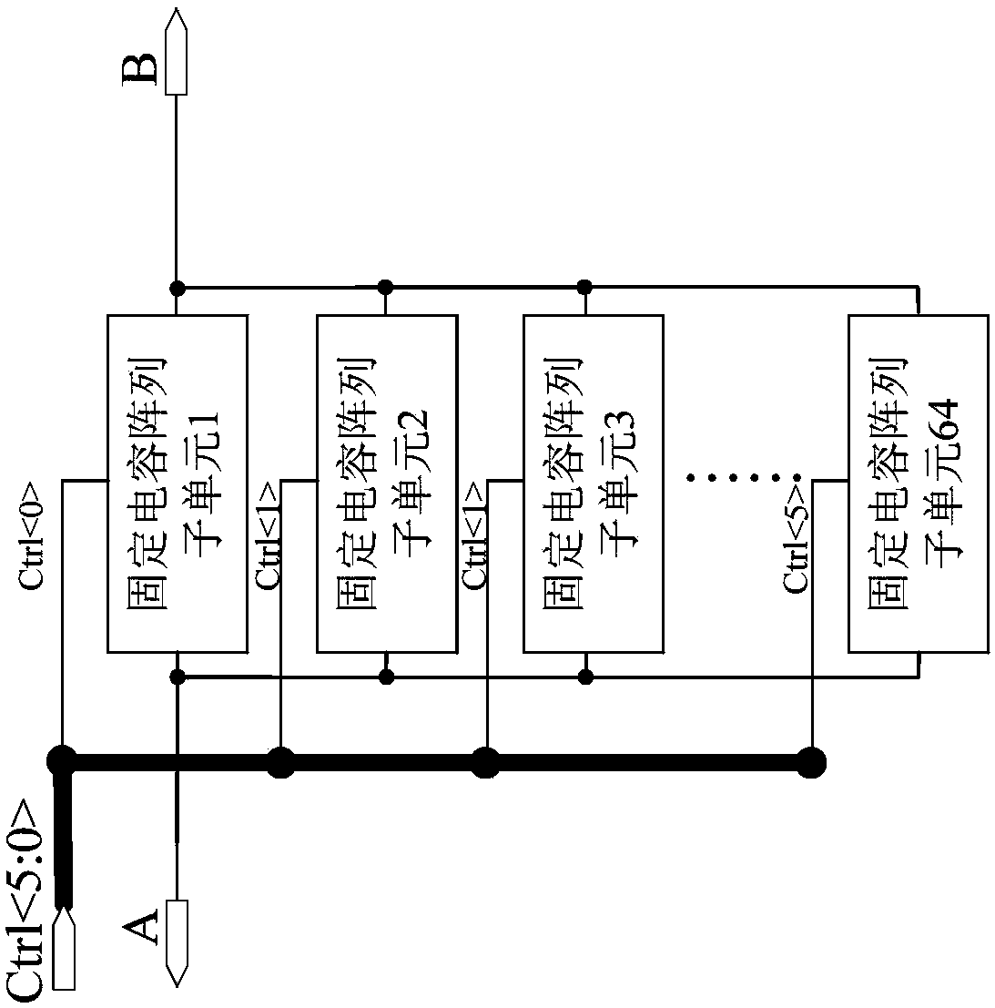 Transconductance linear broadband LC type voltage-controlled oscillator and adjustable capacitor array circuit