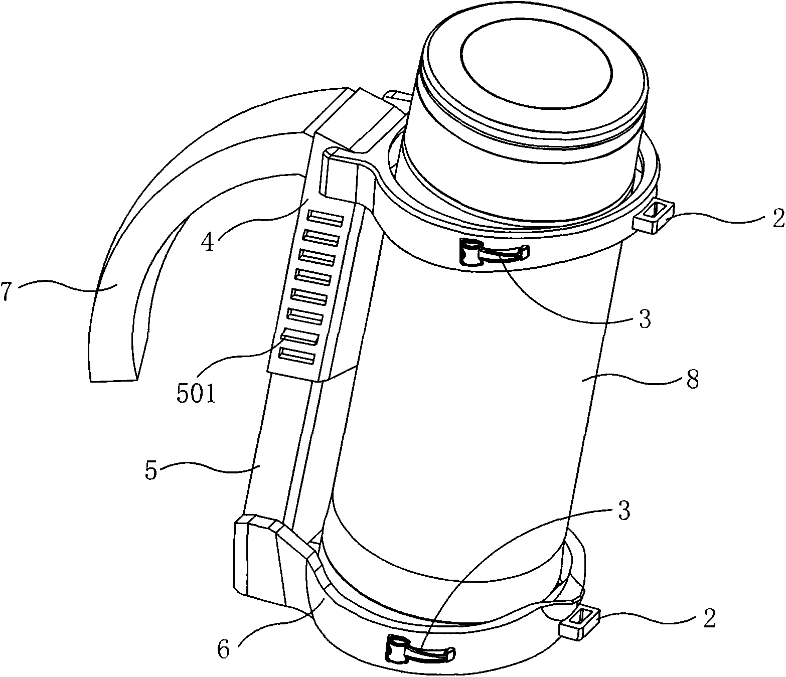 Portable water cup kettle supporting and hanging frame