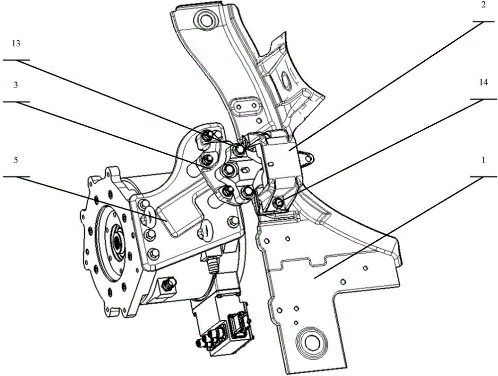 Main driving motor support structure for electromobile