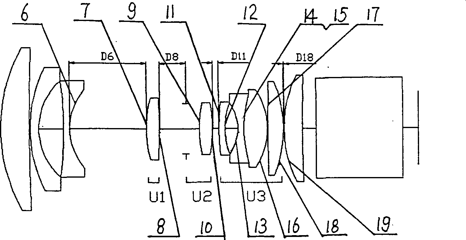 Computer-aided design method for cam curve of three-component zooming system
