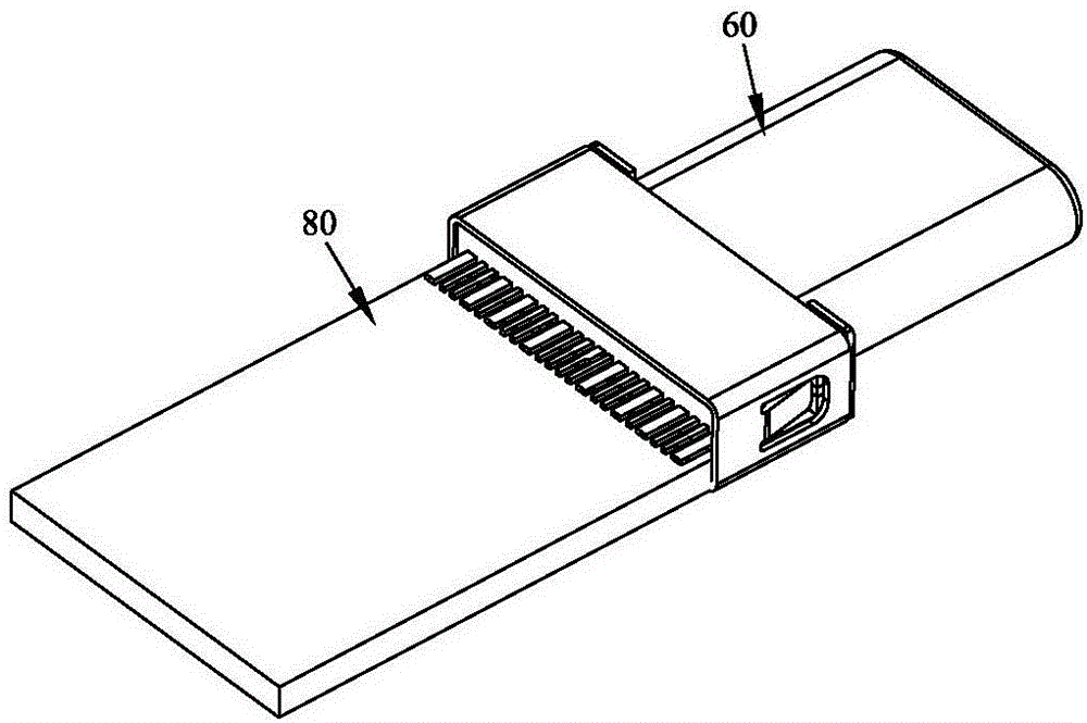 USB Type C male electric connector and transmission conductor structure thereof