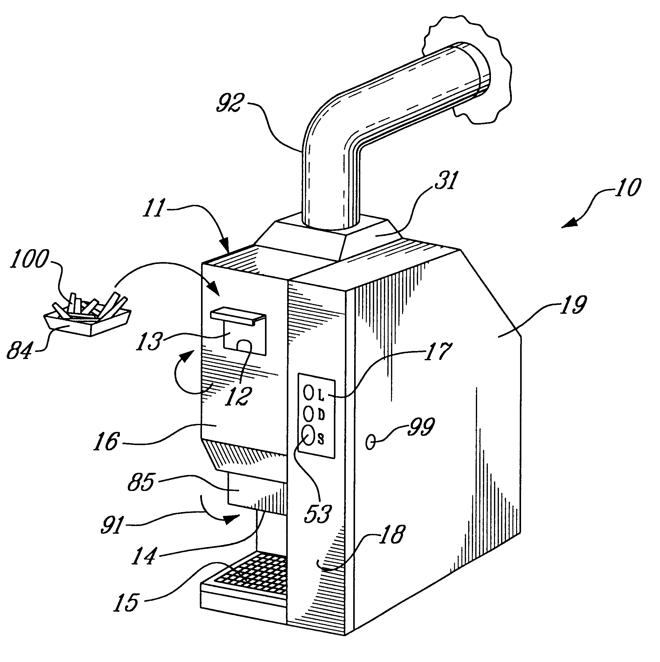 Apparatus for automatically frying foodstuff