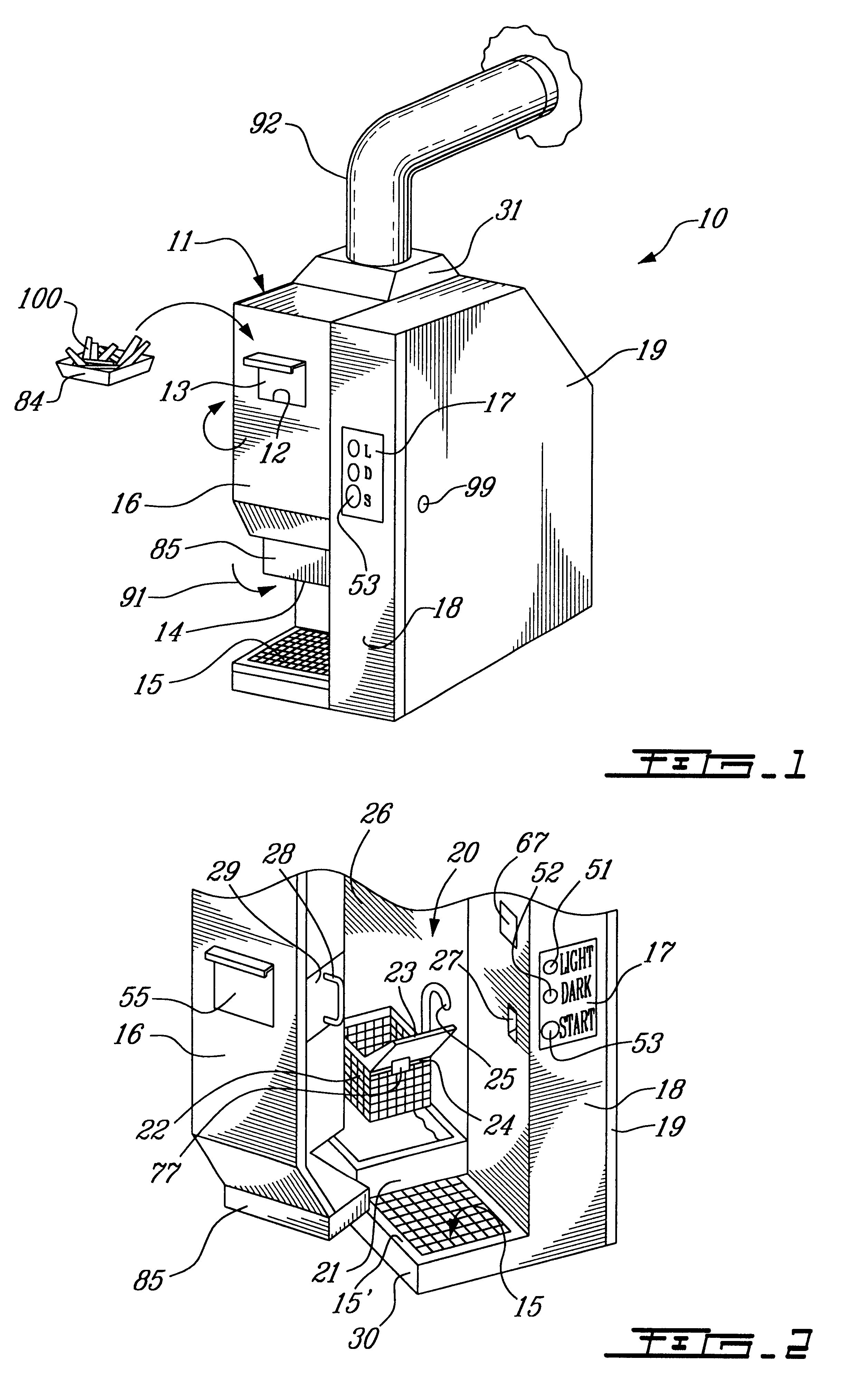 Apparatus for automatically frying foodstuff