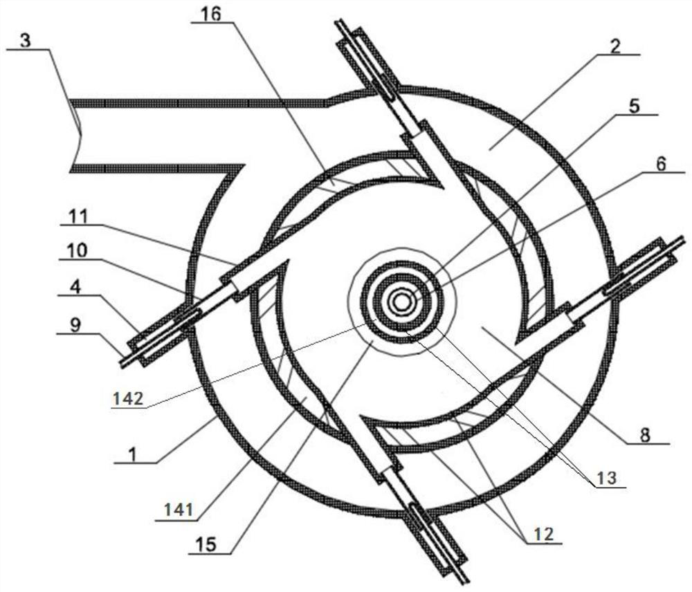 Flame denitration combustor device and flame denitration system