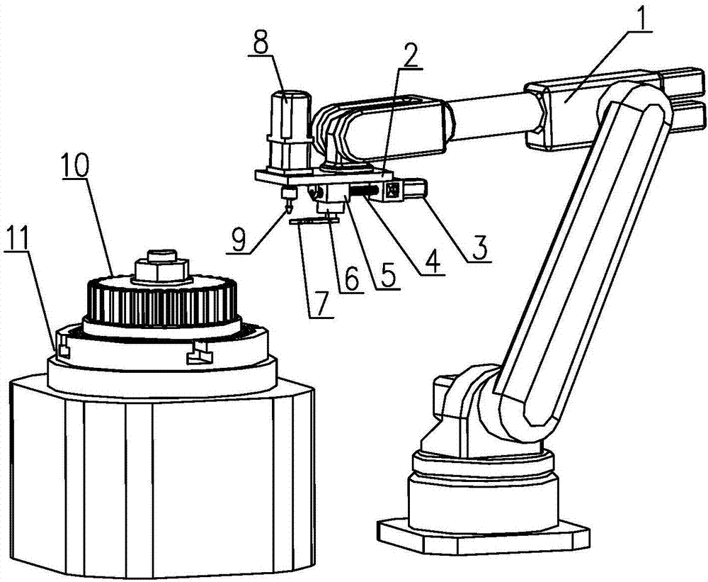 Mechanical hand for carrying out chamfering polishing on end face of gear and polishing method thereof