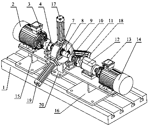 A jacking shaft type multi-standard rolling bearing test bench clamped by an electric cylinder