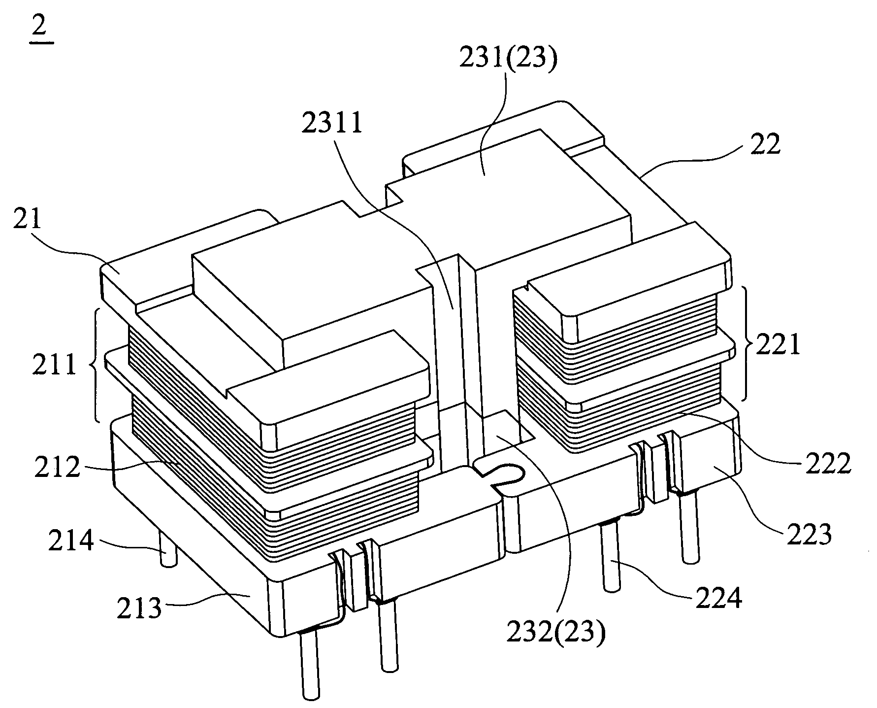 Combined transformer