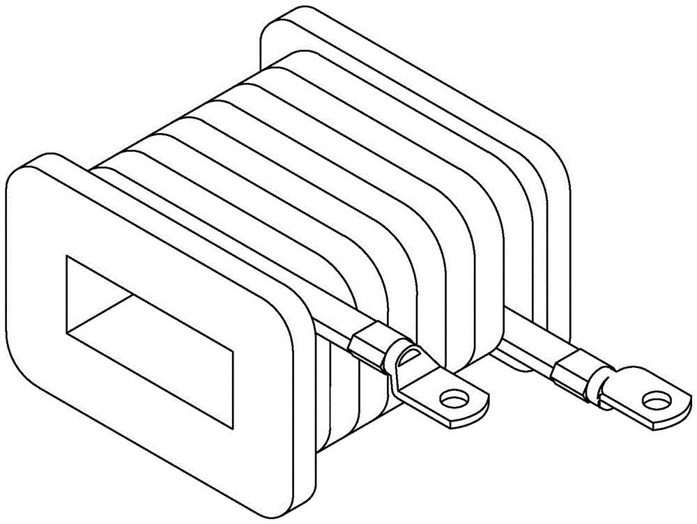 Crimping tool structure of electric reactor coil terminal