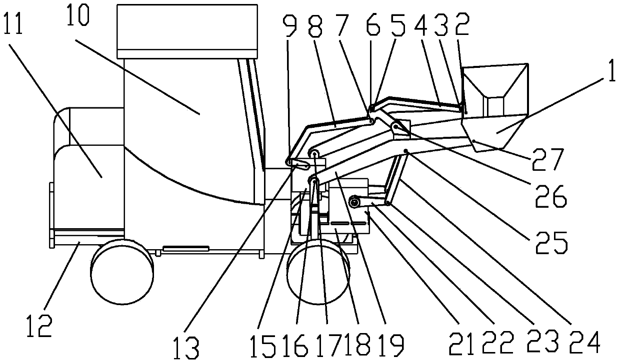 Multi-freedom-degree controllable mechanism type garbage loader