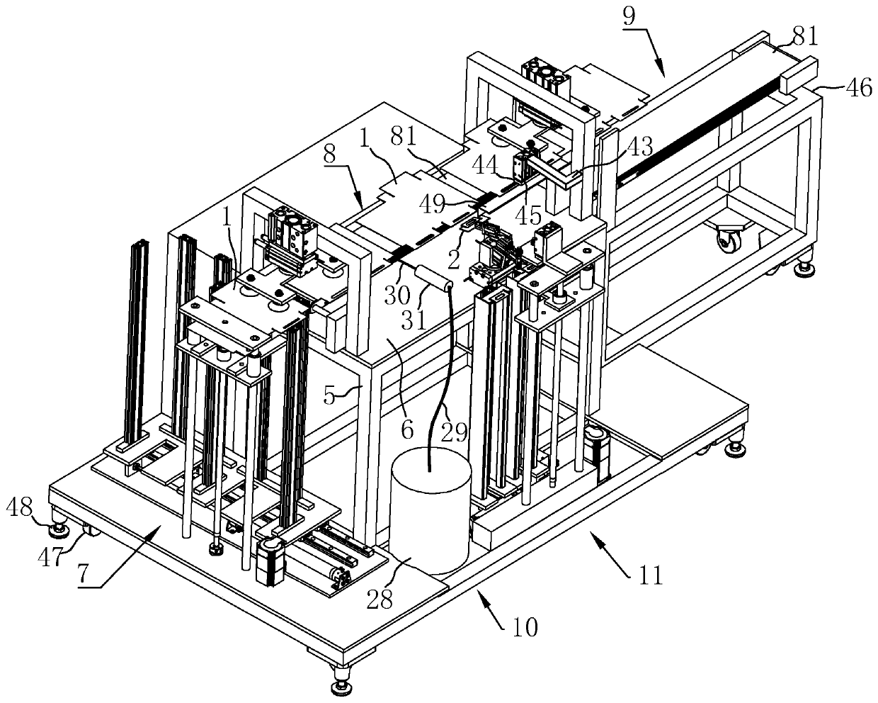 Automatic gluing and buckling equipment