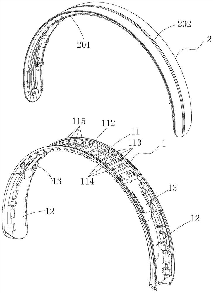 Head wearing assembly and headphone