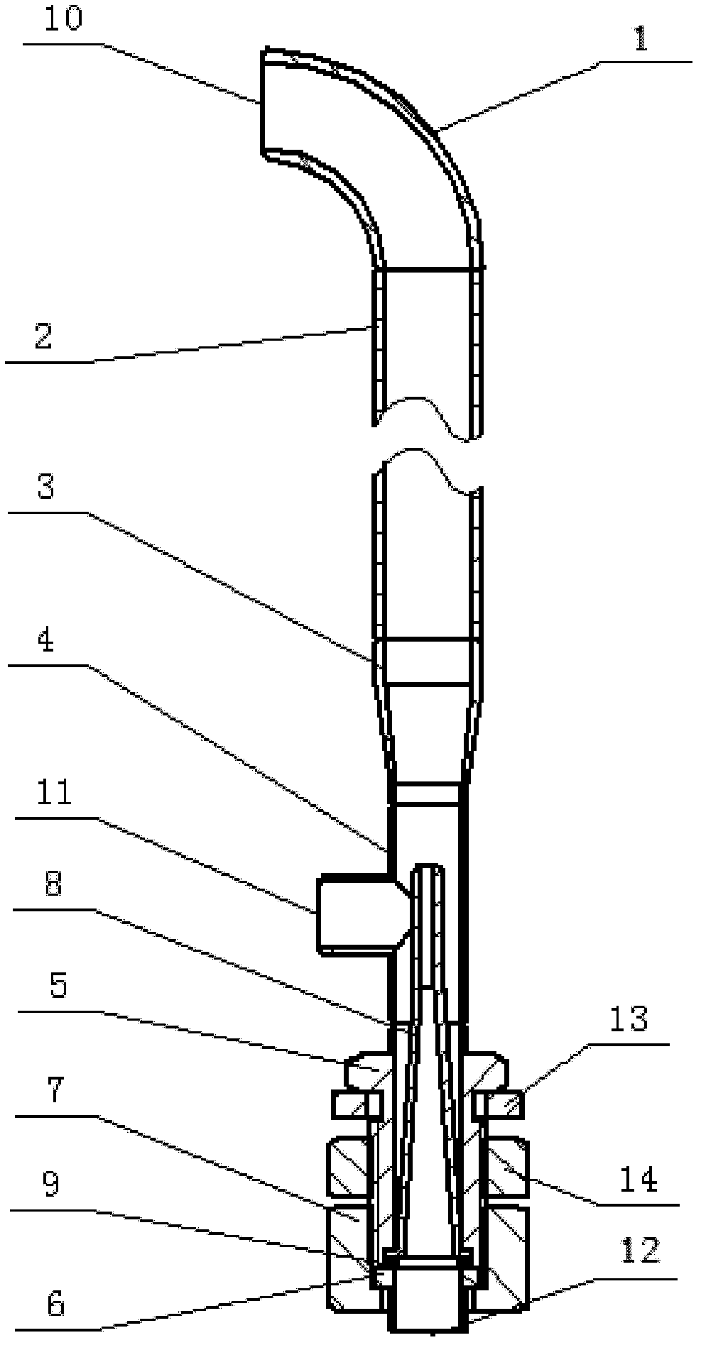 Circulating accelerating pipe used in annular fluidized bed reactor