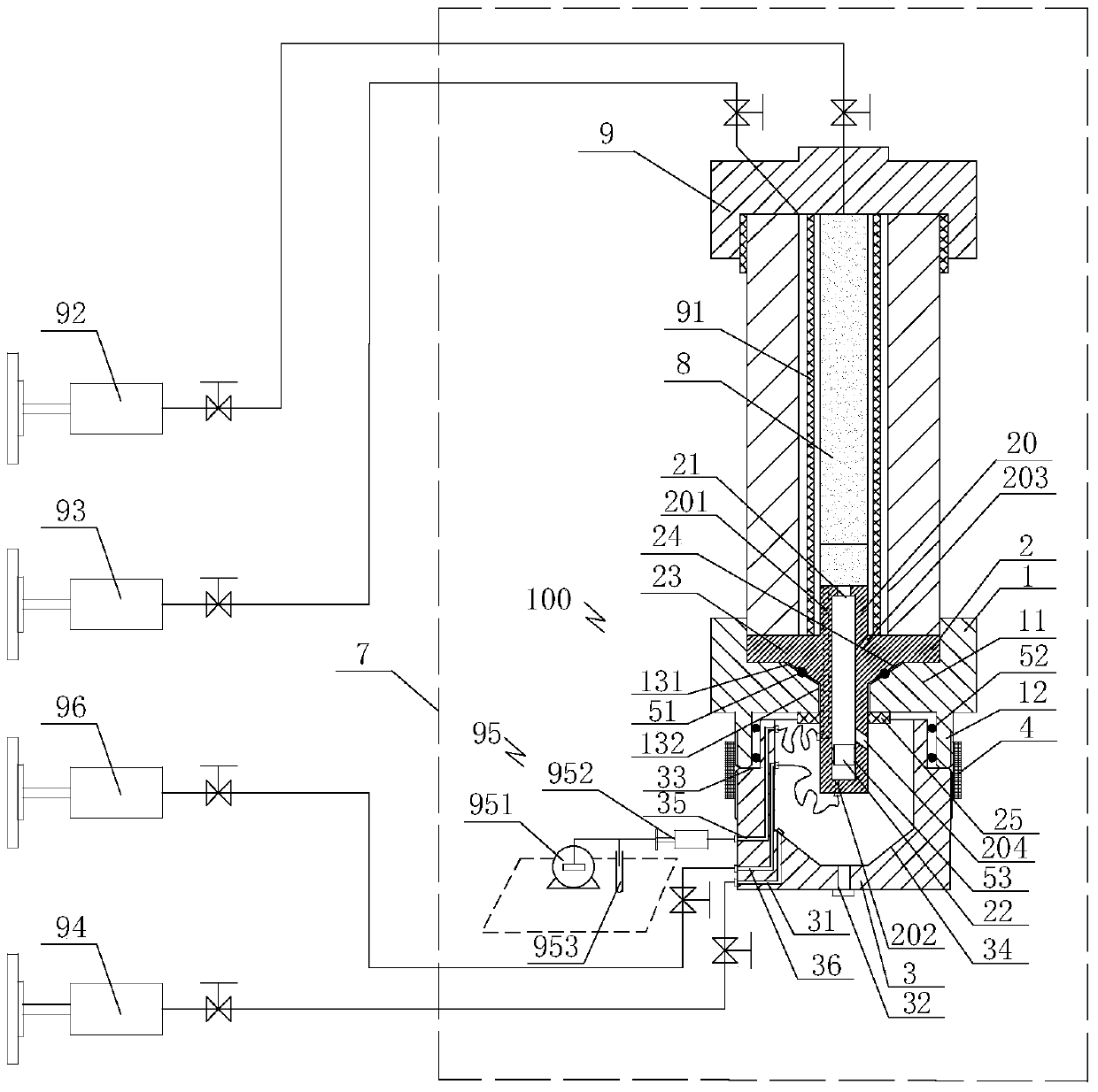 Fluid collection device and full surface saturation method for core fluid full surface saturation