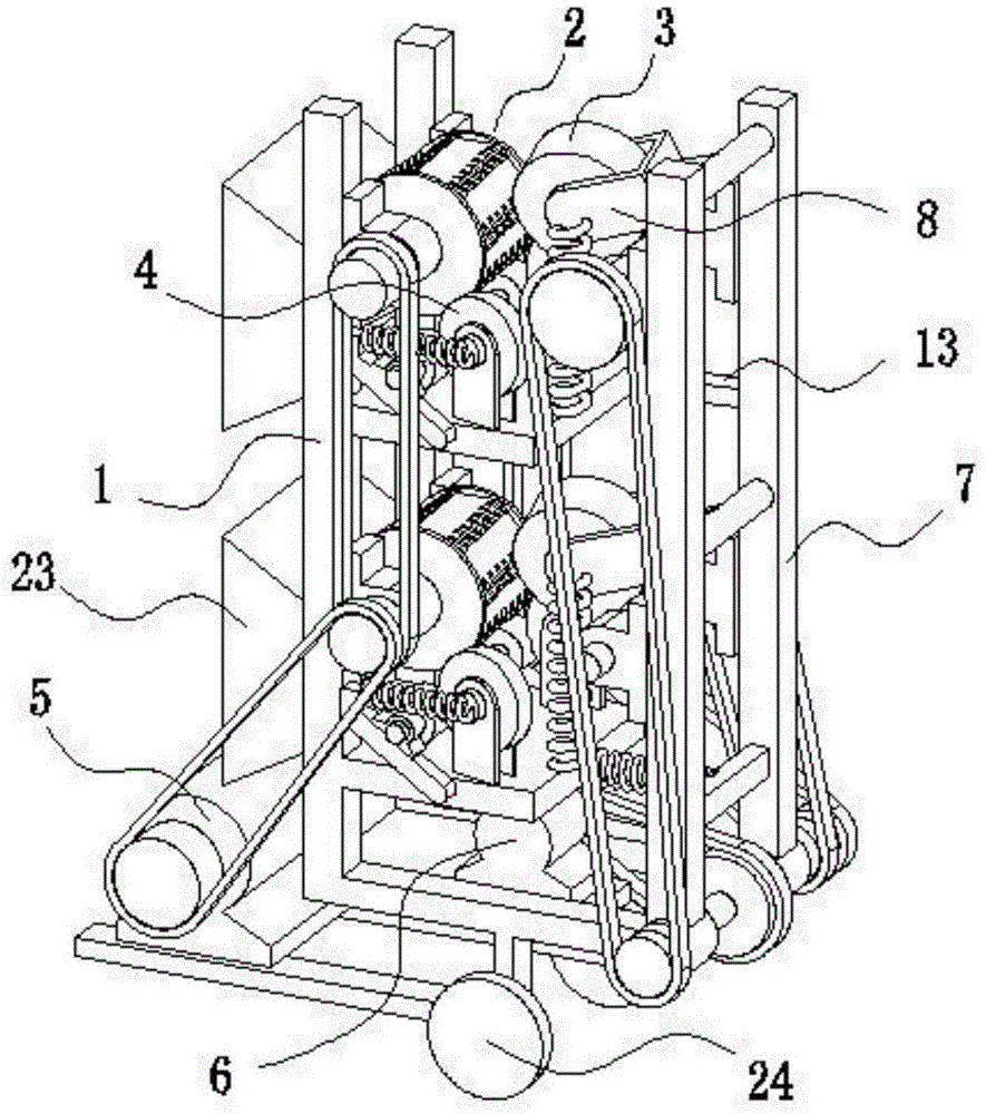 High-efficiency tree peeling machine