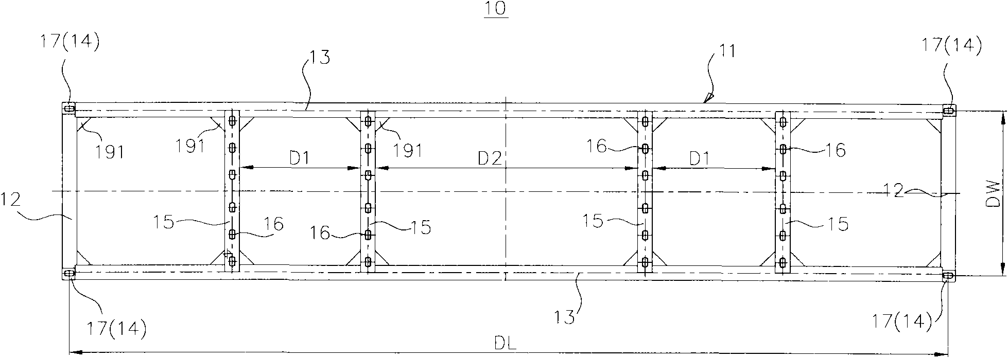 Transport platform, transport unit and method for stacking large cargo