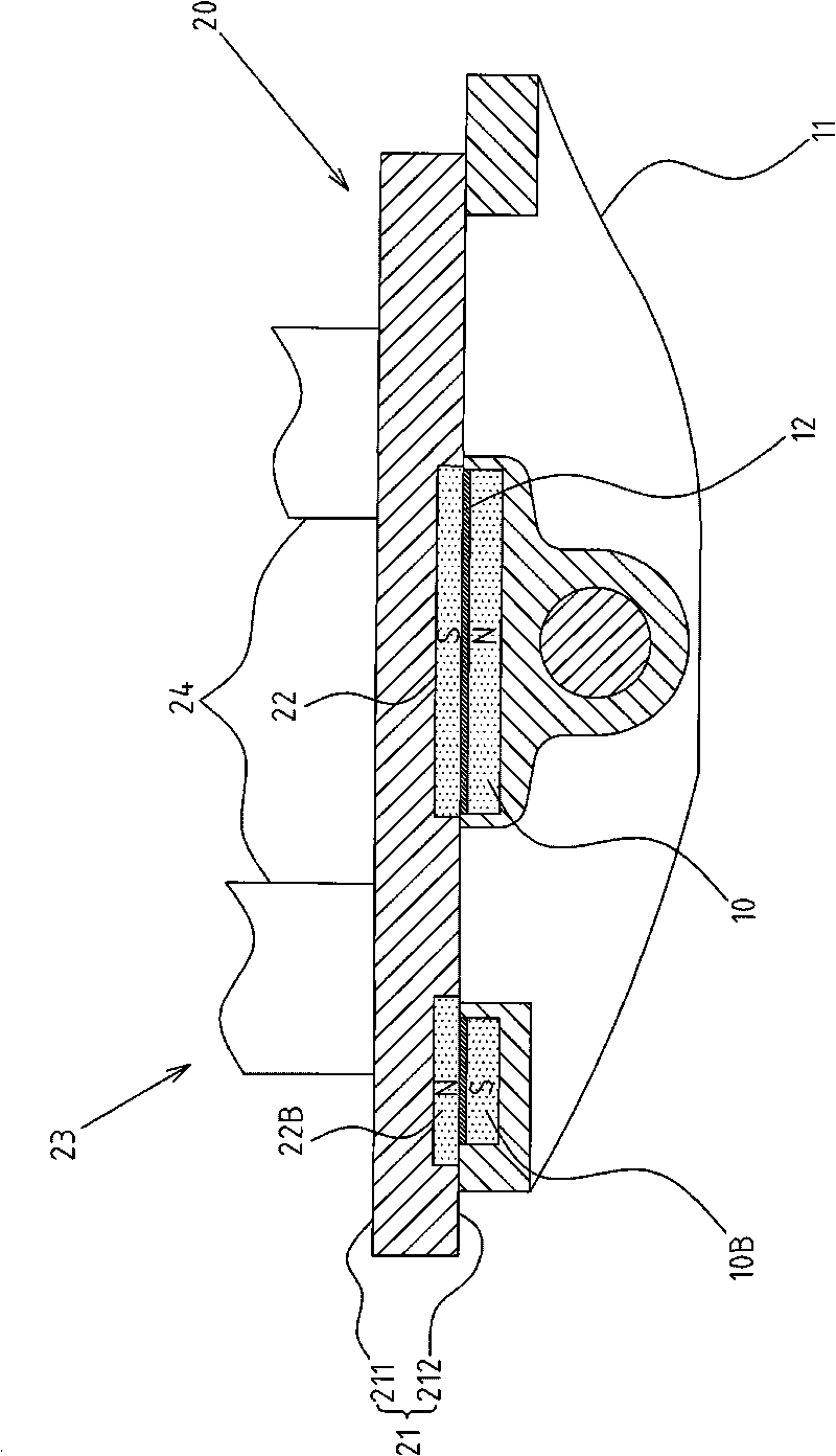 Magnet-absorption pedal clutch structure of walk-replacing tool