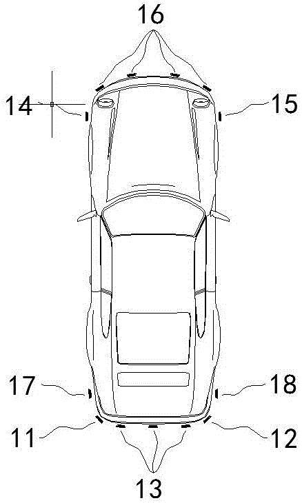 Detection device and detection method of car ultrasonic blind area for preventing ground measuring error and misinformation