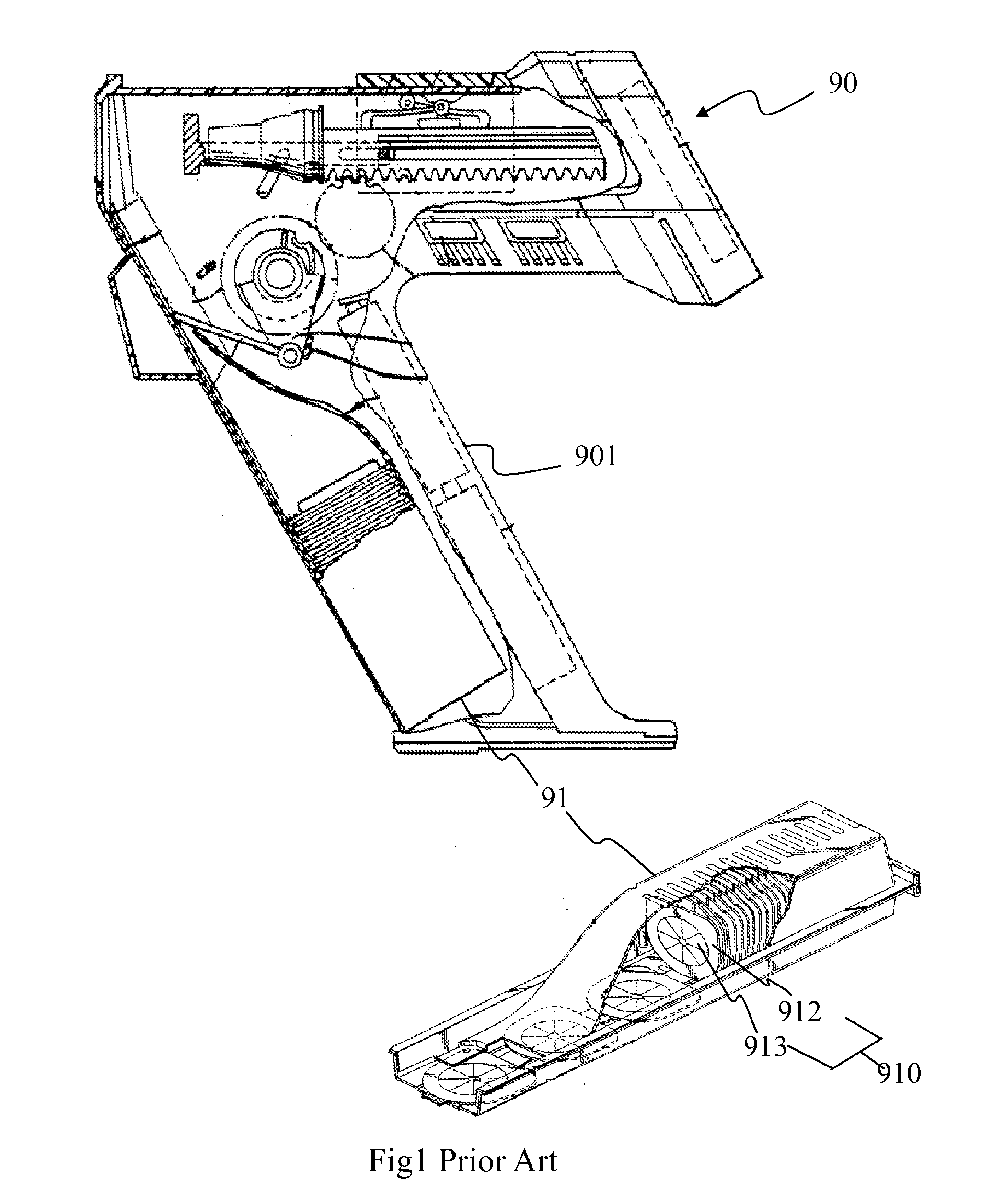 Physiological signal sensing device, containing device and method for wearing a protective film