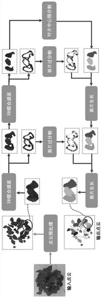 Anti-overlapping plant point cloud single-leaf segmentation method