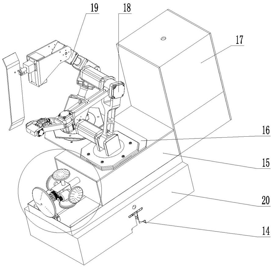 Building external wall heat preservation and coating spraying auxiliary fiber net spraying device