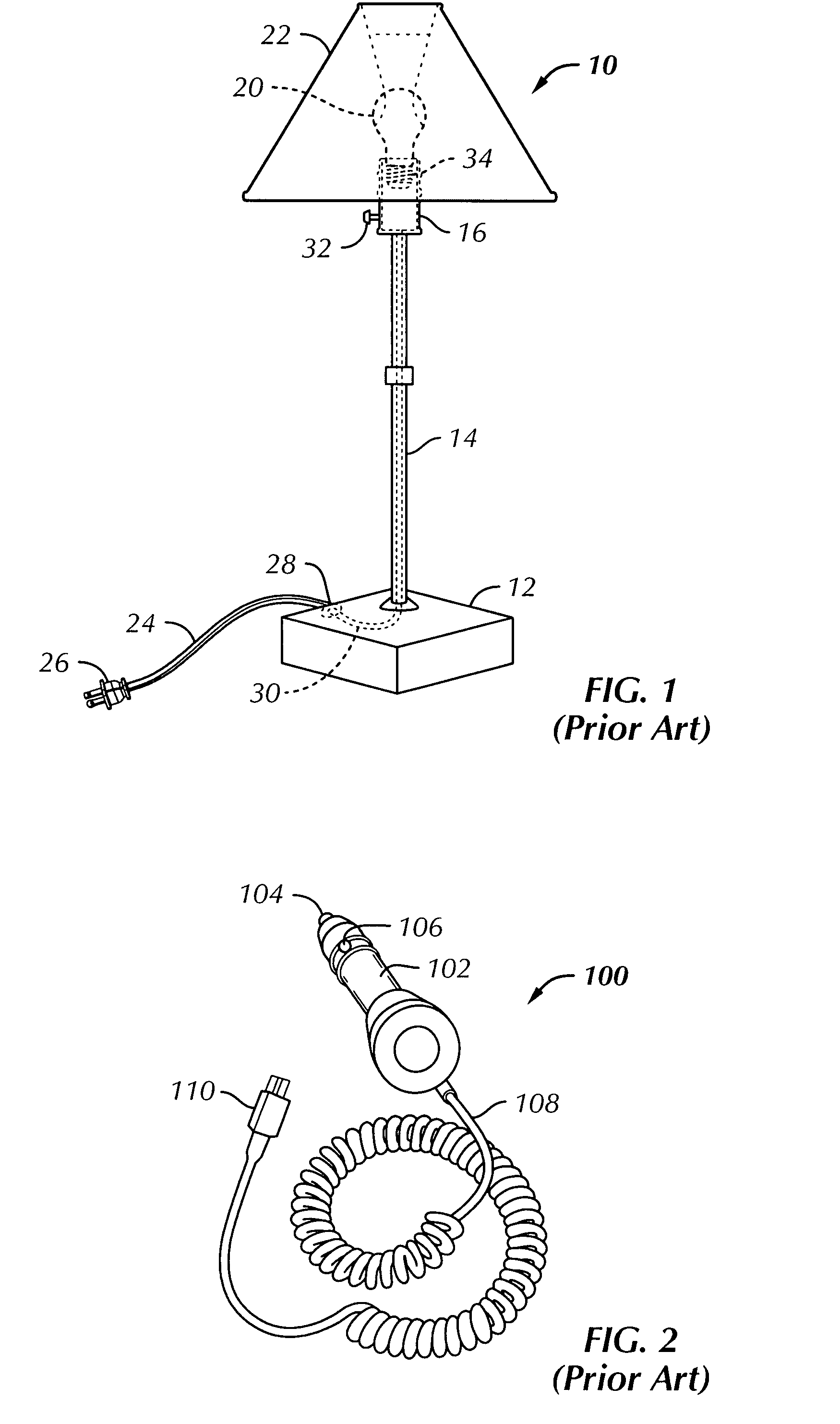 Lamp base with electrical device recharging receptacle and method