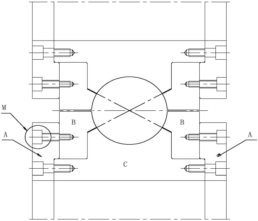 Split roller and process for machining workpiece through split roller