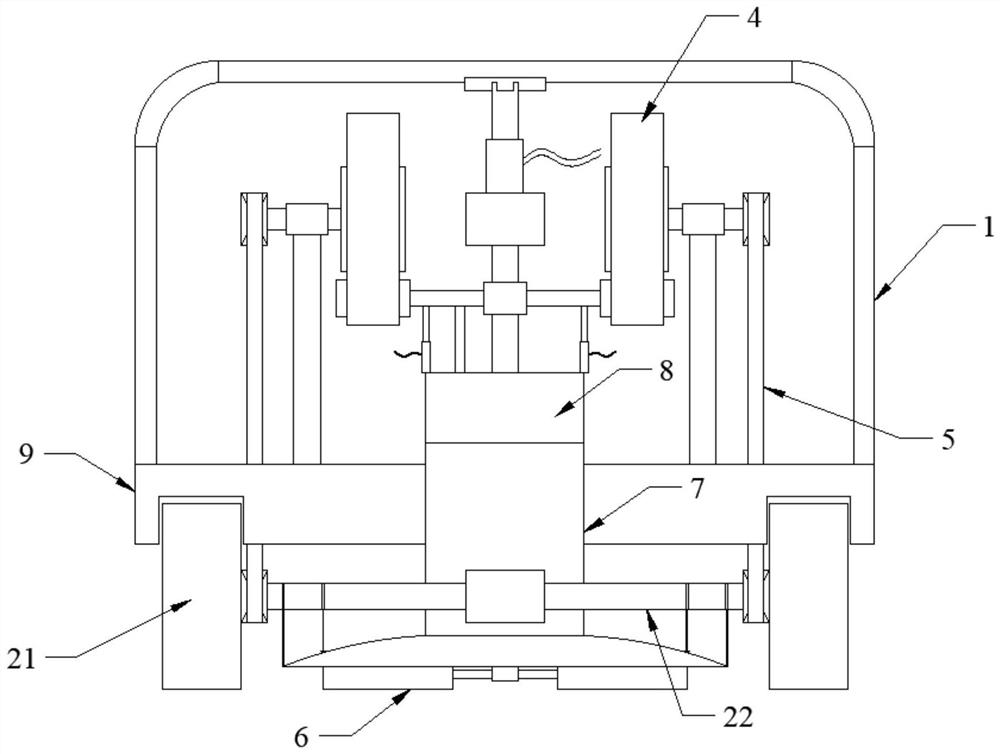 Low-noise ground grinding machine for indoor epoxy floor construction