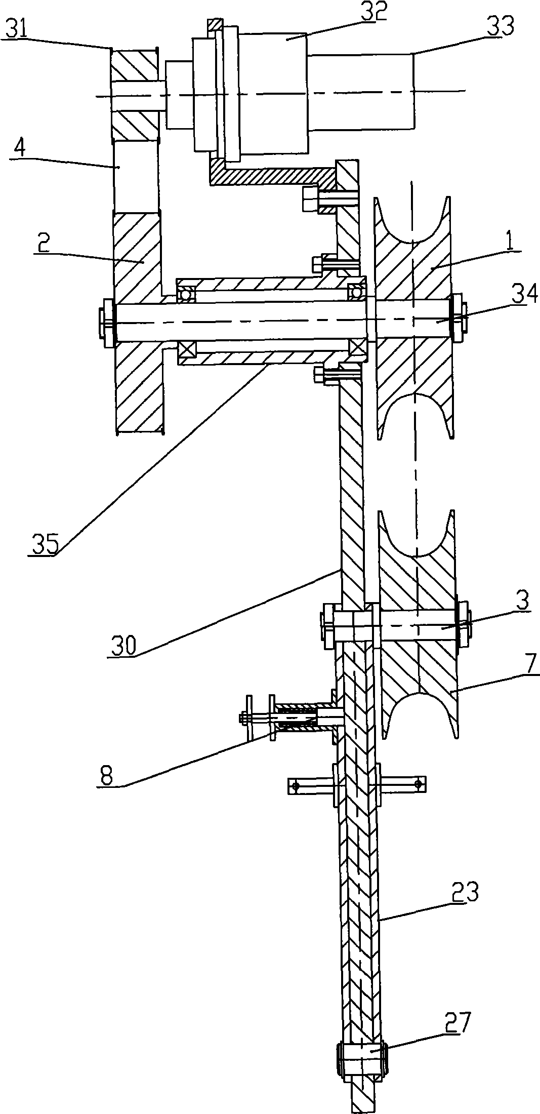 Ice coating removal equipment for high-tension transmission line