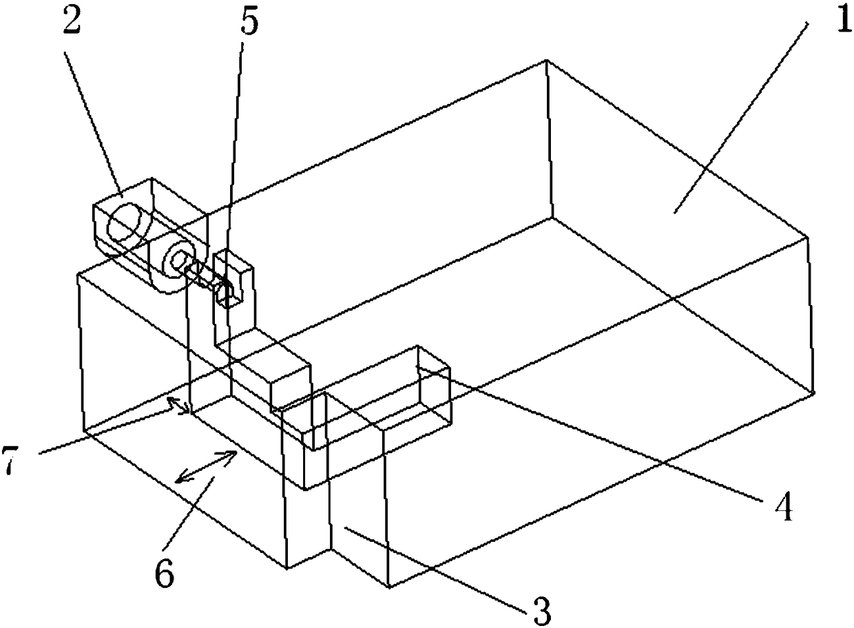 A waveguide coaxial conversion device output from the narrow side