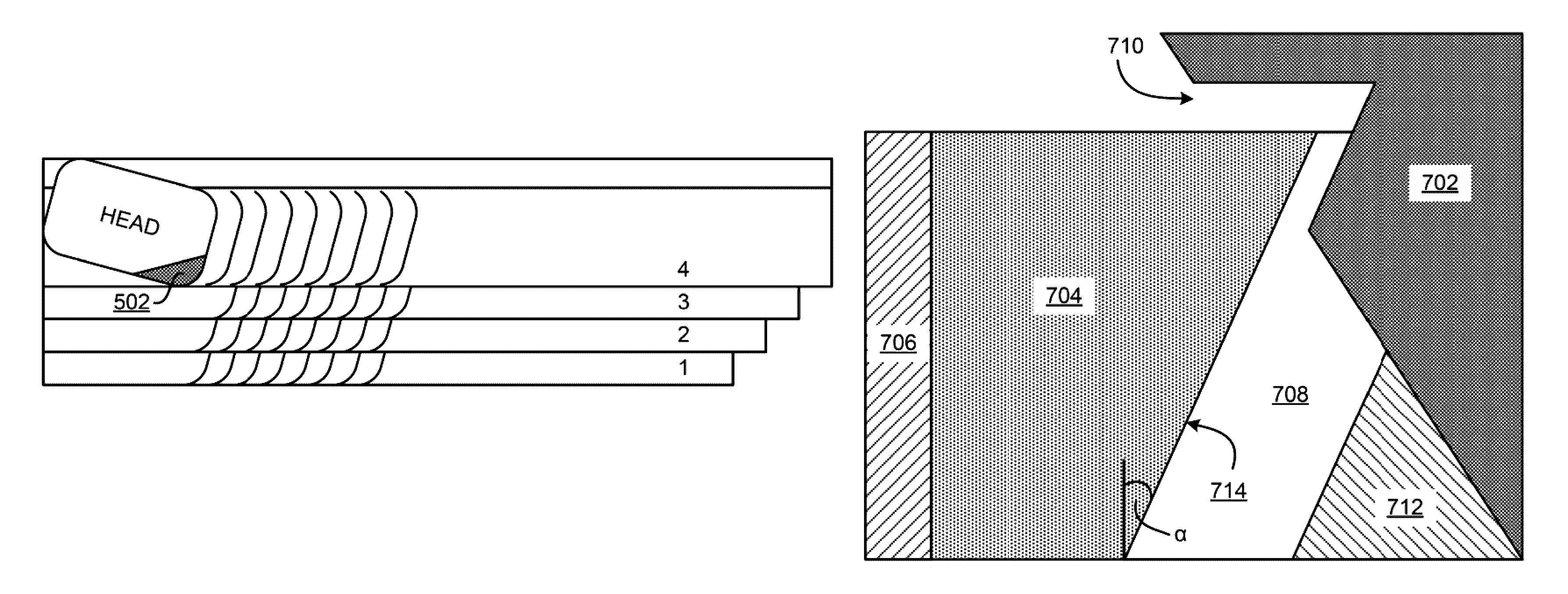 Asymmetric writer for shingled magnetic recording