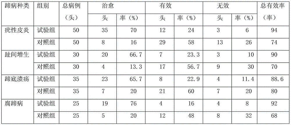 Dairy cow hoof care liquid and preparation method thereof