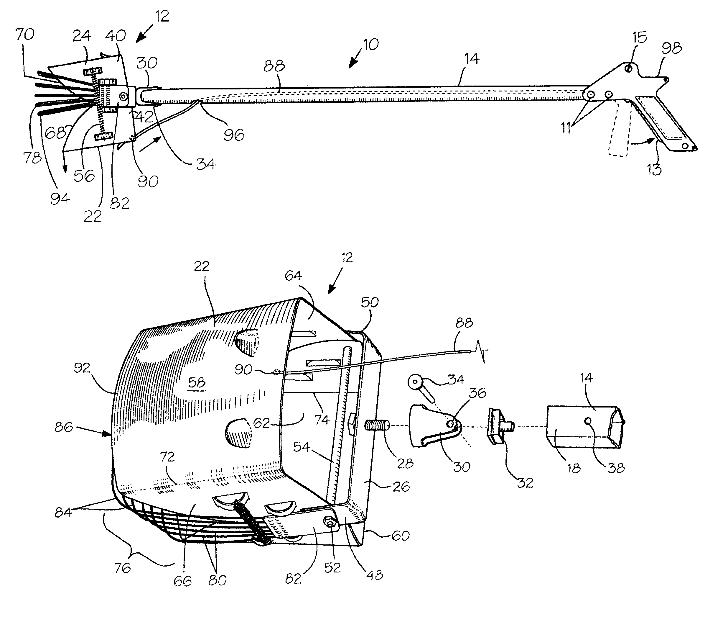 Hand-operated gatherer