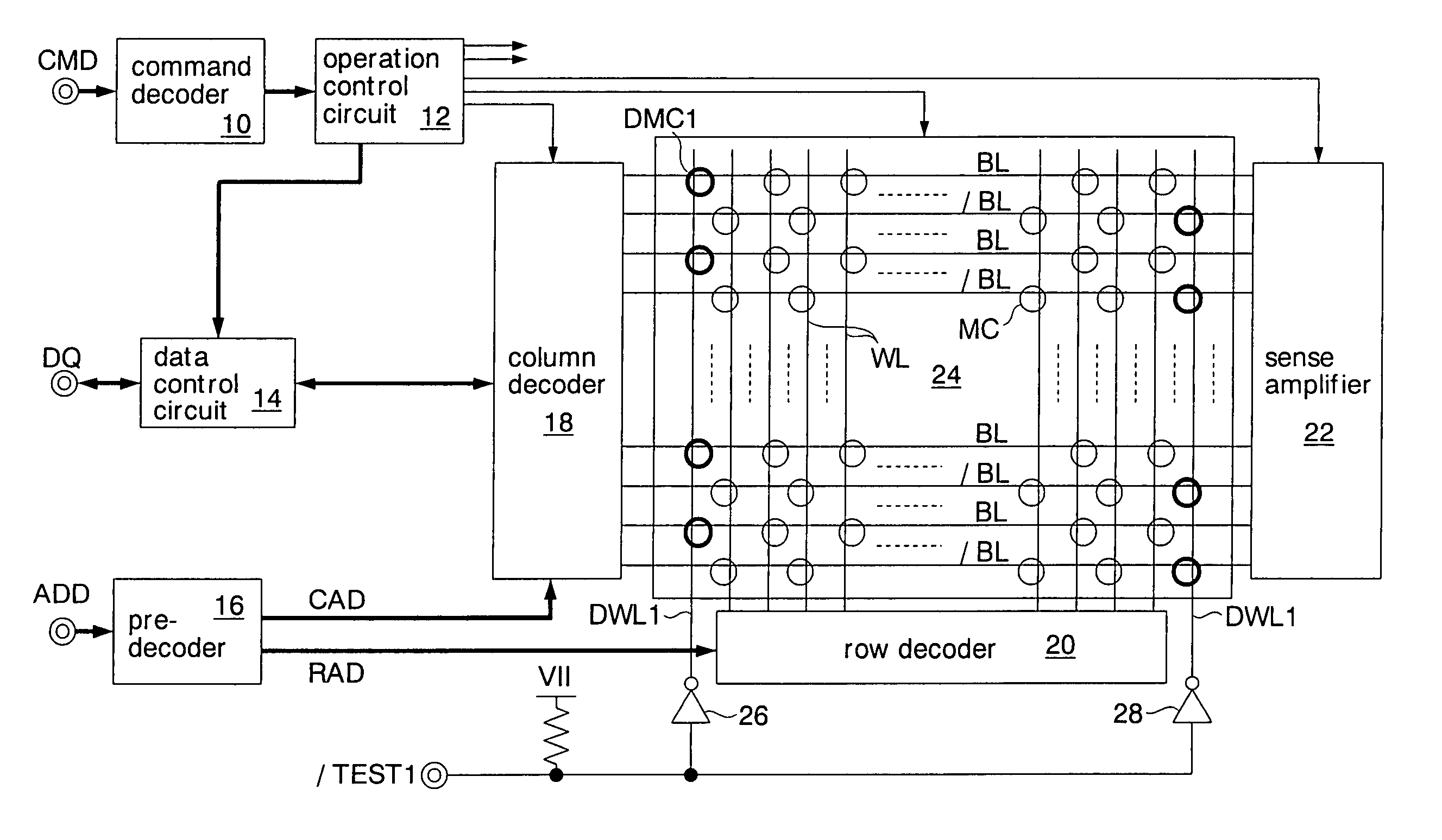 Semiconductor memory having a dummy signal line connected to dummy memory cell