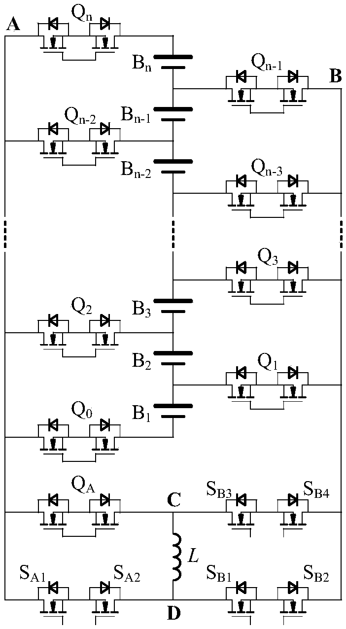 Serial energy storage power supply multipath equalization device and method