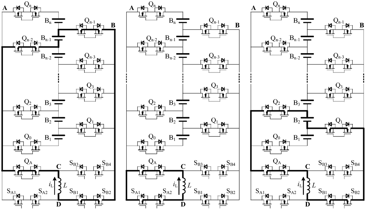 Serial energy storage power supply multipath equalization device and method