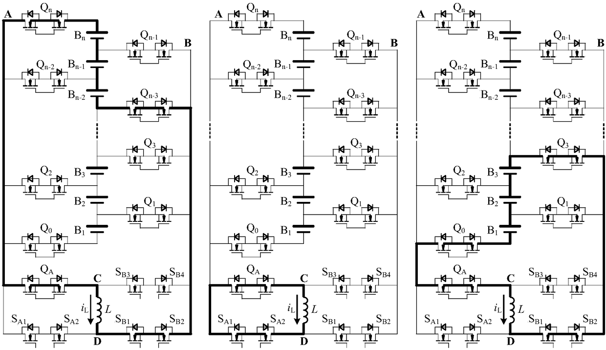 Serial energy storage power supply multipath equalization device and method