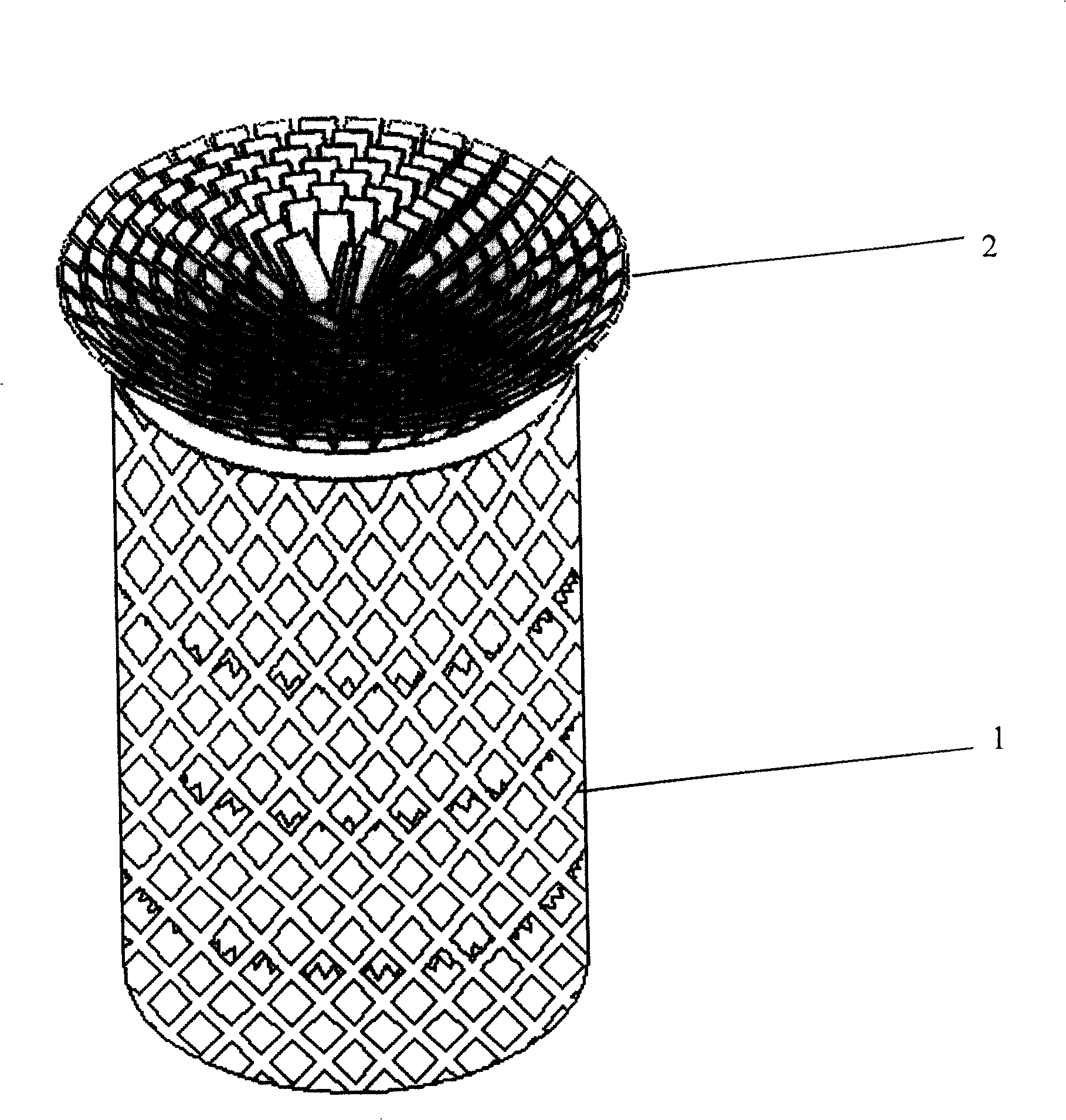 Regular packing of helical cylindrical net