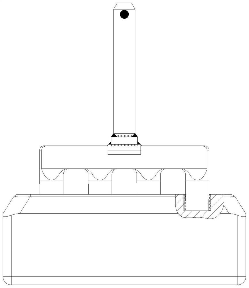 Fastening conductive mechanism convenient to operate and used for assembling aluminum electrolysis anode carbon block